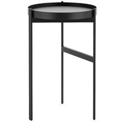 FNX NIDO ROUND SIDE TABLE 400d x 635h Black Top Black Base